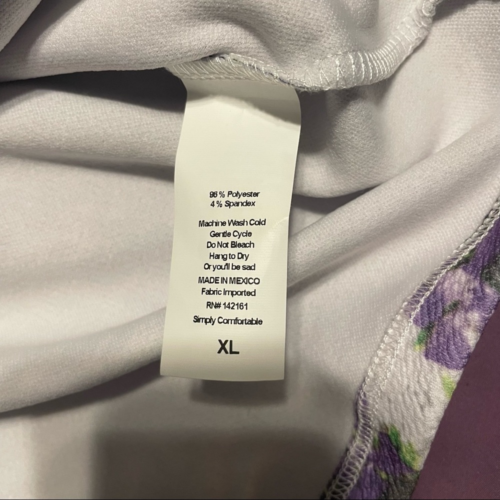Lularoe Cassie skirt, floral pattern NWOT tags XL PURPLE WHITE HYDRANGEAS - Picture 5 of 5